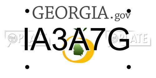 IA3A7G Georgia License Plate
