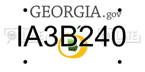 IA3B240 Georgia License Plate
