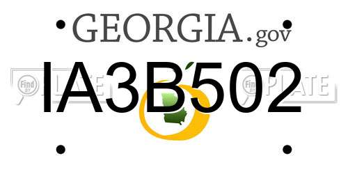 IA3B502 Georgia License Plate