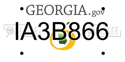 IA3B866 Georgia License Plate
