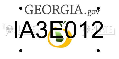 IA3E012 Georgia License Plate