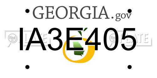 IA3E405 Georgia License Plate