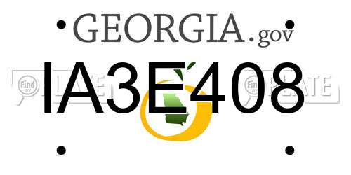 IA3E408 Georgia License Plate
