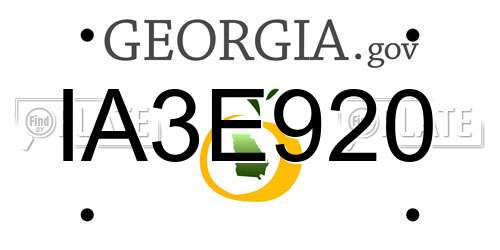 IA3E920 Georgia License Plate