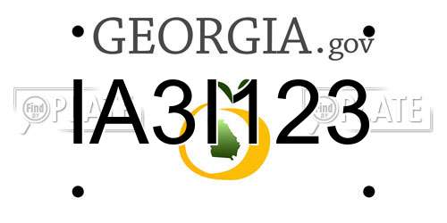 IA3I123 Georgia License Plate