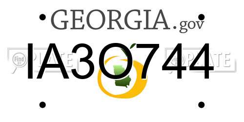 IA3O744 Georgia License Plate