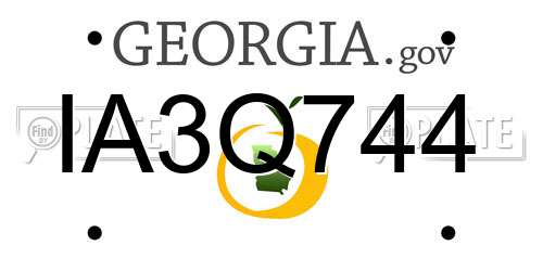 IA3Q744 Georgia License Plate