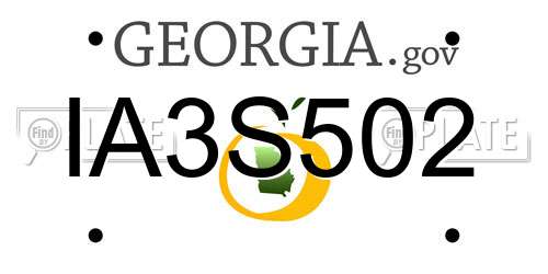 IA3S502 Georgia License Plate
