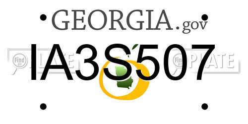 IA3S507 Georgia License Plate