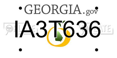 IA3T636 Georgia License Plate
