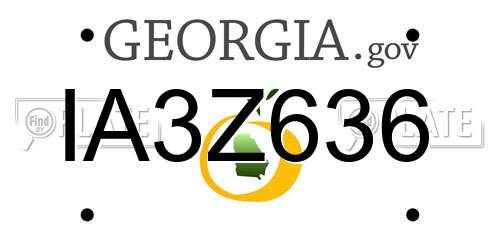 IA3Z636 Georgia License Plate