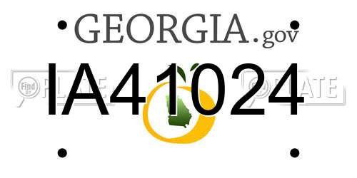 IA41024 Georgia License Plate
