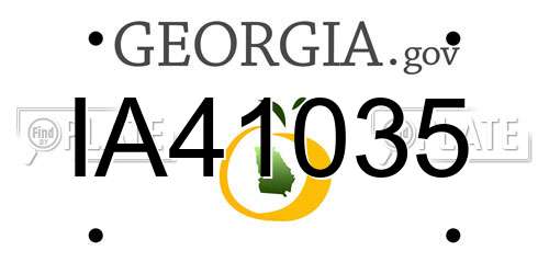 IA41035 Georgia License Plate