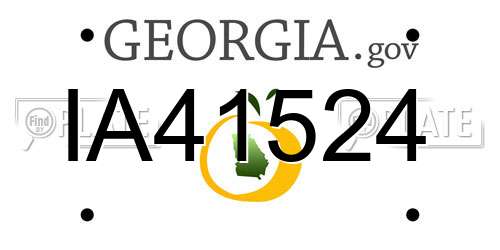 IA41524 Georgia License Plate