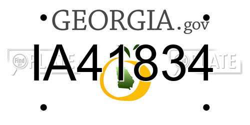 IA41834 Georgia License Plate
