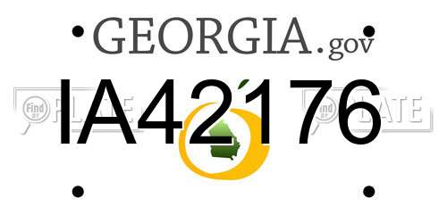 IA42176 Georgia License Plate