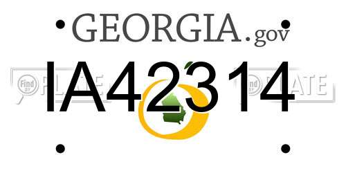 IA42314 Georgia License Plate