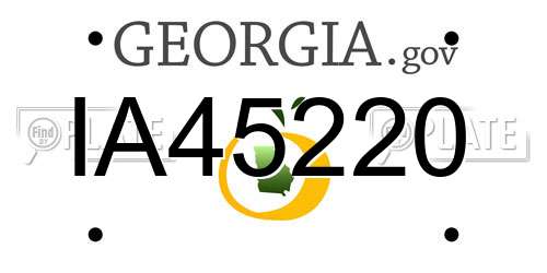 IA45220 Georgia License Plate