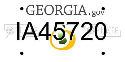 IA45720 Georgia License Plate