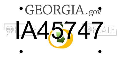 IA45747 Georgia License Plate