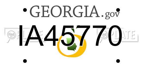 IA45770 Georgia License Plate