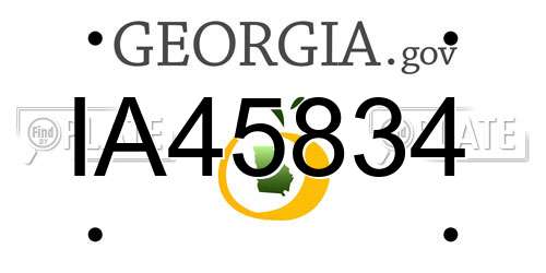 IA45834 Georgia License Plate