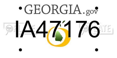 IA47176 Georgia License Plate