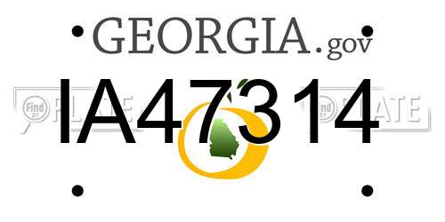 IA47314 Georgia License Plate