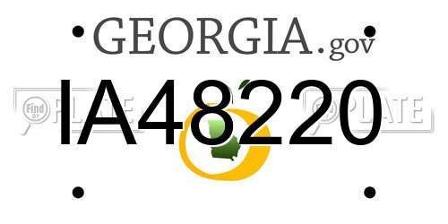 IA48220 Georgia License Plate