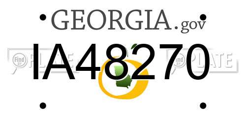 IA48270 Georgia License Plate
