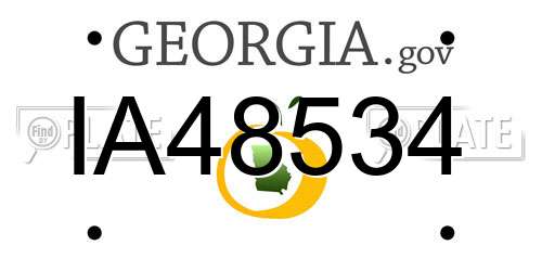 IA48534 Georgia License Plate