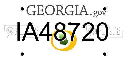 IA48720 Georgia License Plate