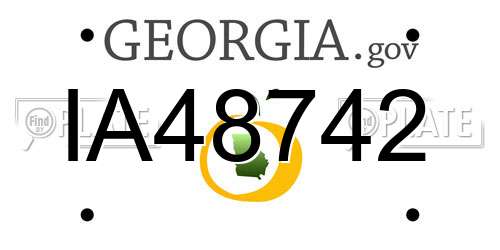 IA48742 Georgia License Plate