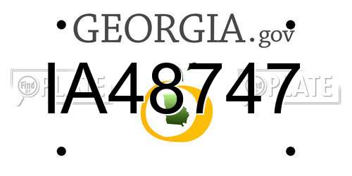 IA48747 Georgia License Plate