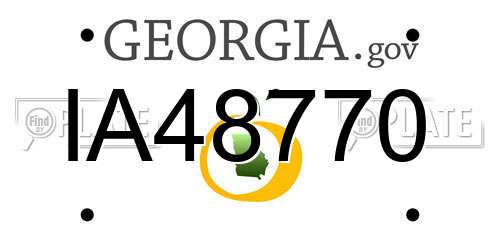 IA48770 Georgia License Plate