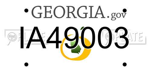 IA49003 Georgia License Plate
