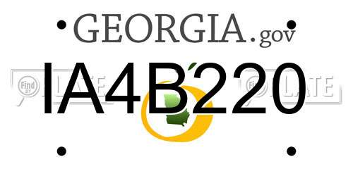 IA4B220 Georgia License Plate