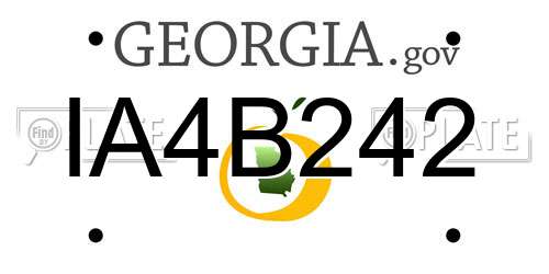 IA4B242 Georgia License Plate