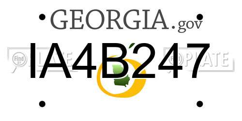 IA4B247 Georgia License Plate