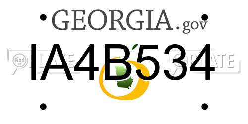 IA4B534 Georgia License Plate