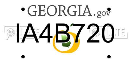 IA4B720 Georgia License Plate