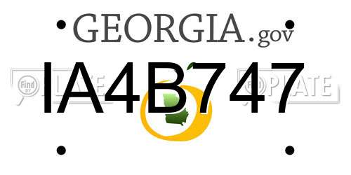 IA4B747 Georgia License Plate