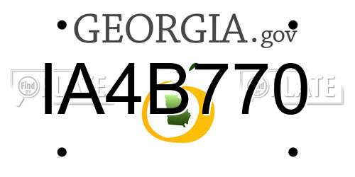 IA4B770 Georgia License Plate
