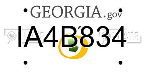 IA4B834 Georgia License Plate