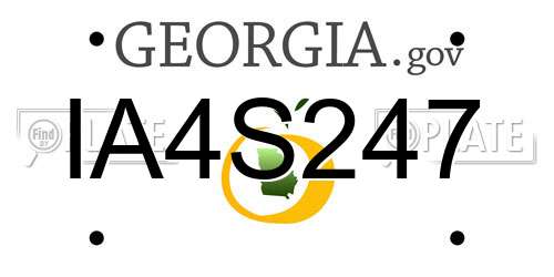 IA4S247 Georgia License Plate