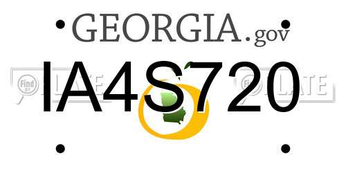 IA4S720 Georgia License Plate