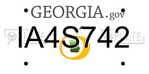 IA4S742 Georgia License Plate