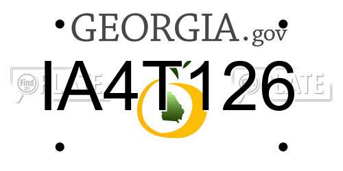 IA4T126 Georgia License Plate