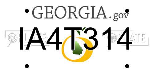 IA4T314 Georgia License Plate
