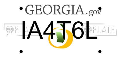 IA4T6L Georgia License Plate